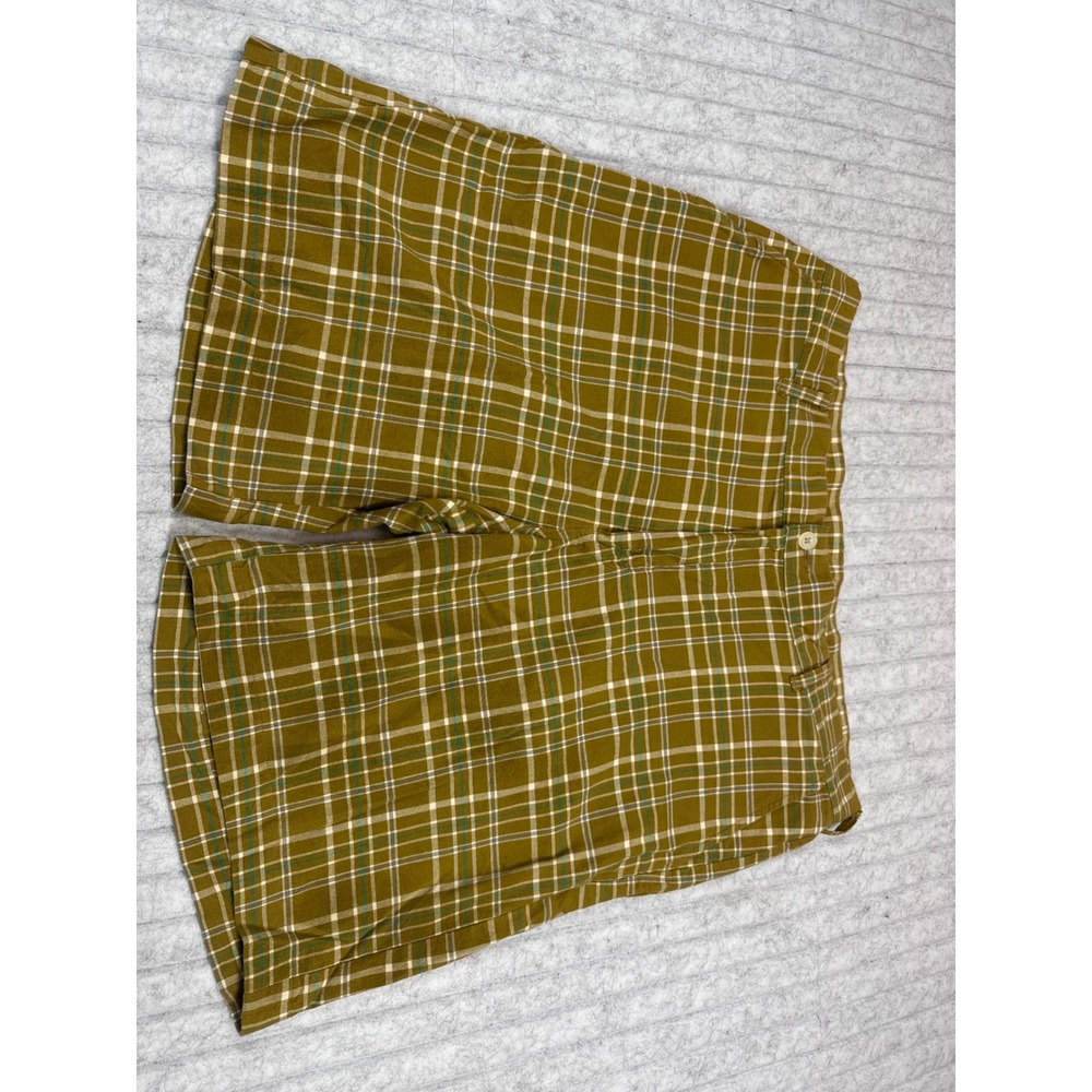 Bills Khakis Mens Plaid Shorts Olive‎ Green Tan Made in USA Size 38 Classic Fit